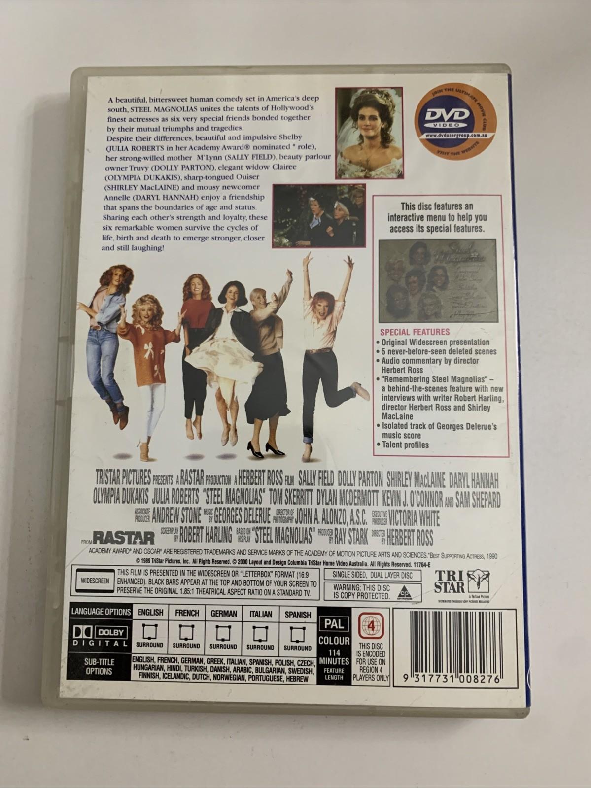Steel Magnolias (DVD, 1990) Shirley MacLaine, Sally Field, Julia Roberts Region4