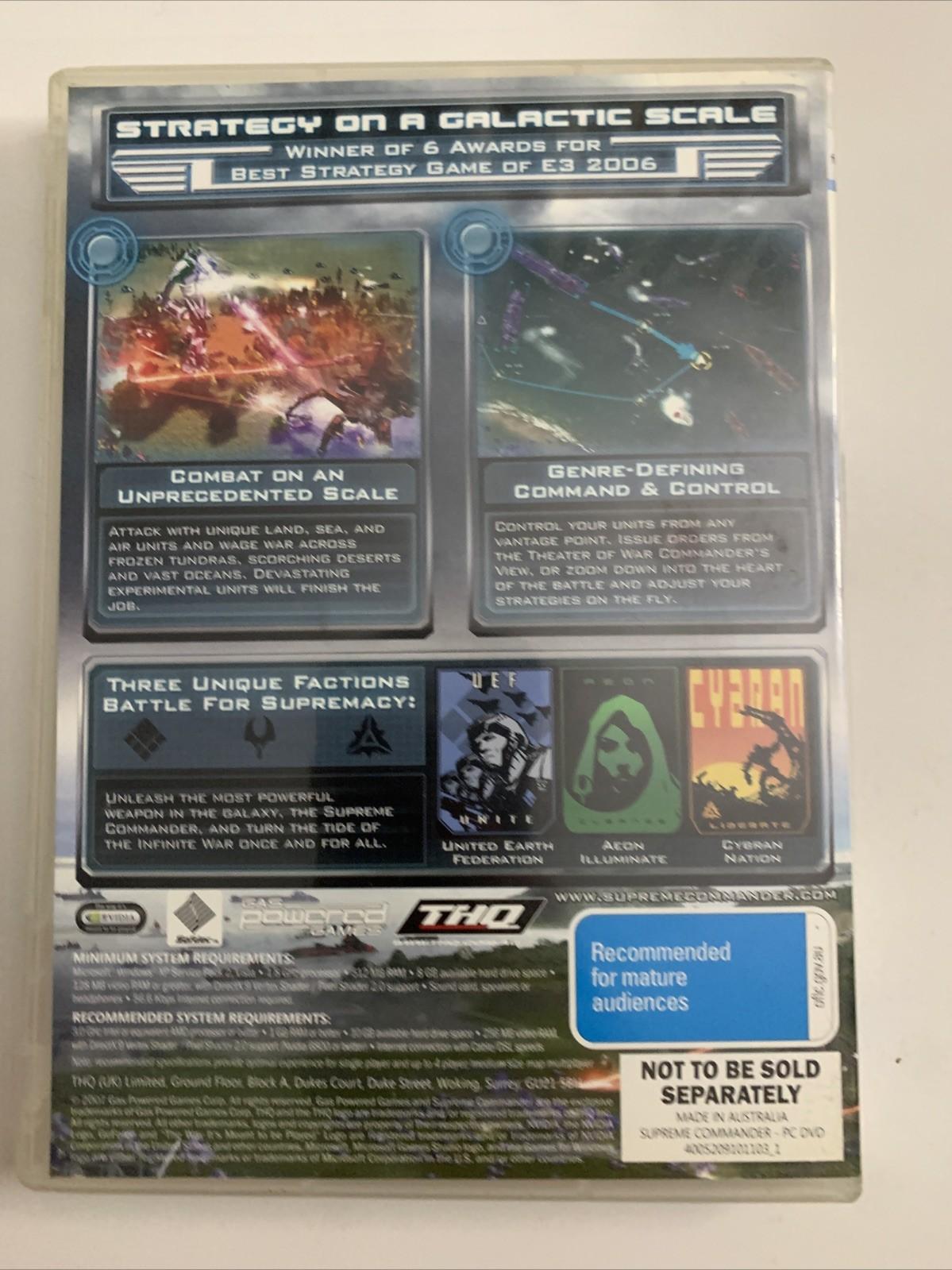 Supreme Commander PC DVD Windows Strategy Game