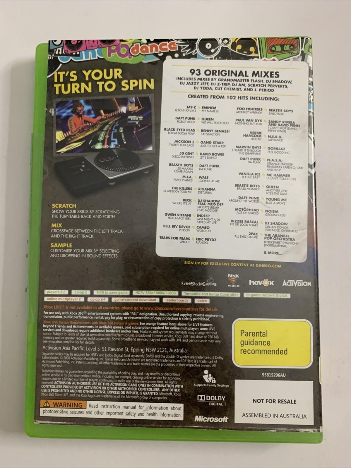 DJ Hero Microsft XBOX 360 PAL Game