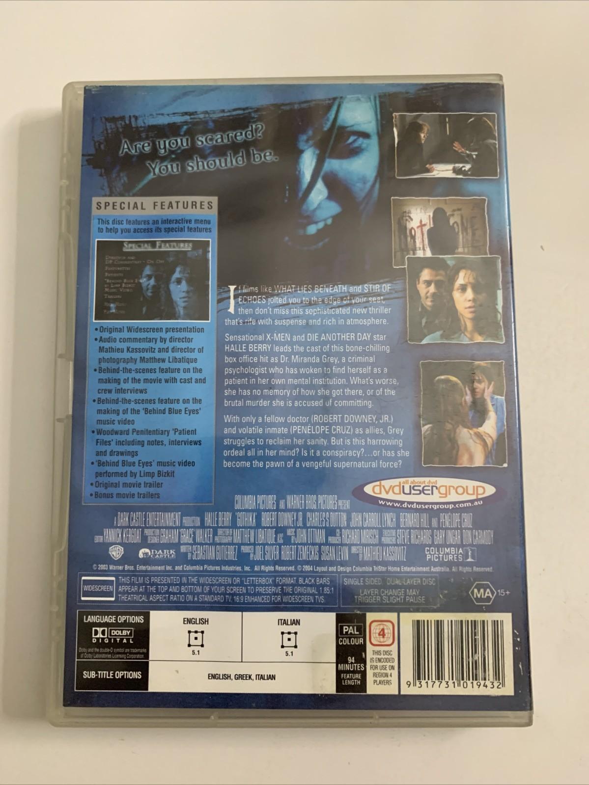 Gothika (DVD, 2003) Halle Berry, Robert Downey Jr. Penelope Cruz Horror Region 4