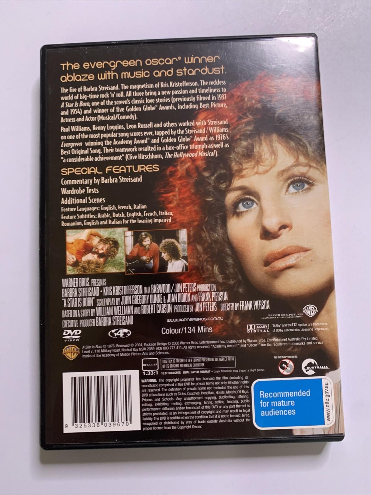 A Star Is Born (DVD, 1976) Barbra Streisand, Kris Kristofferson Region 4