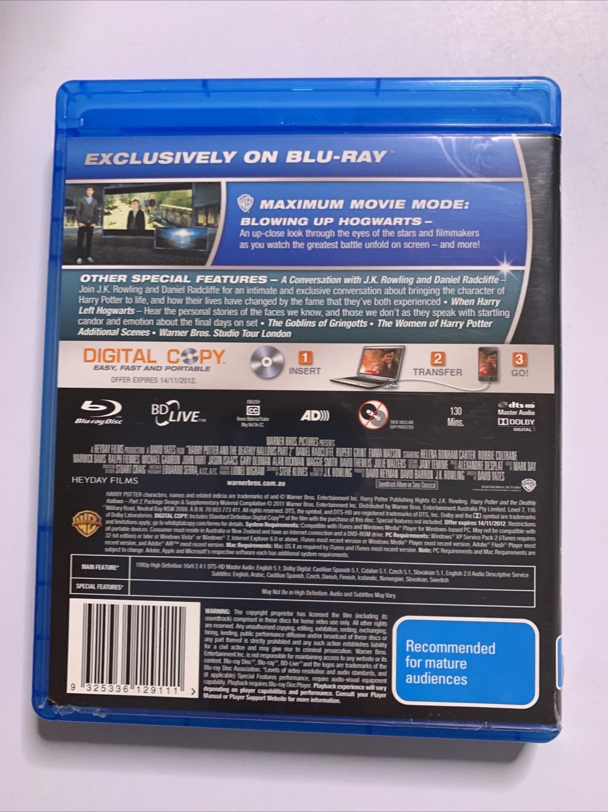 Harry Potter And The Deathly Hallows : Part 2 (Blu-ray + DVD, 2011) Region B &4