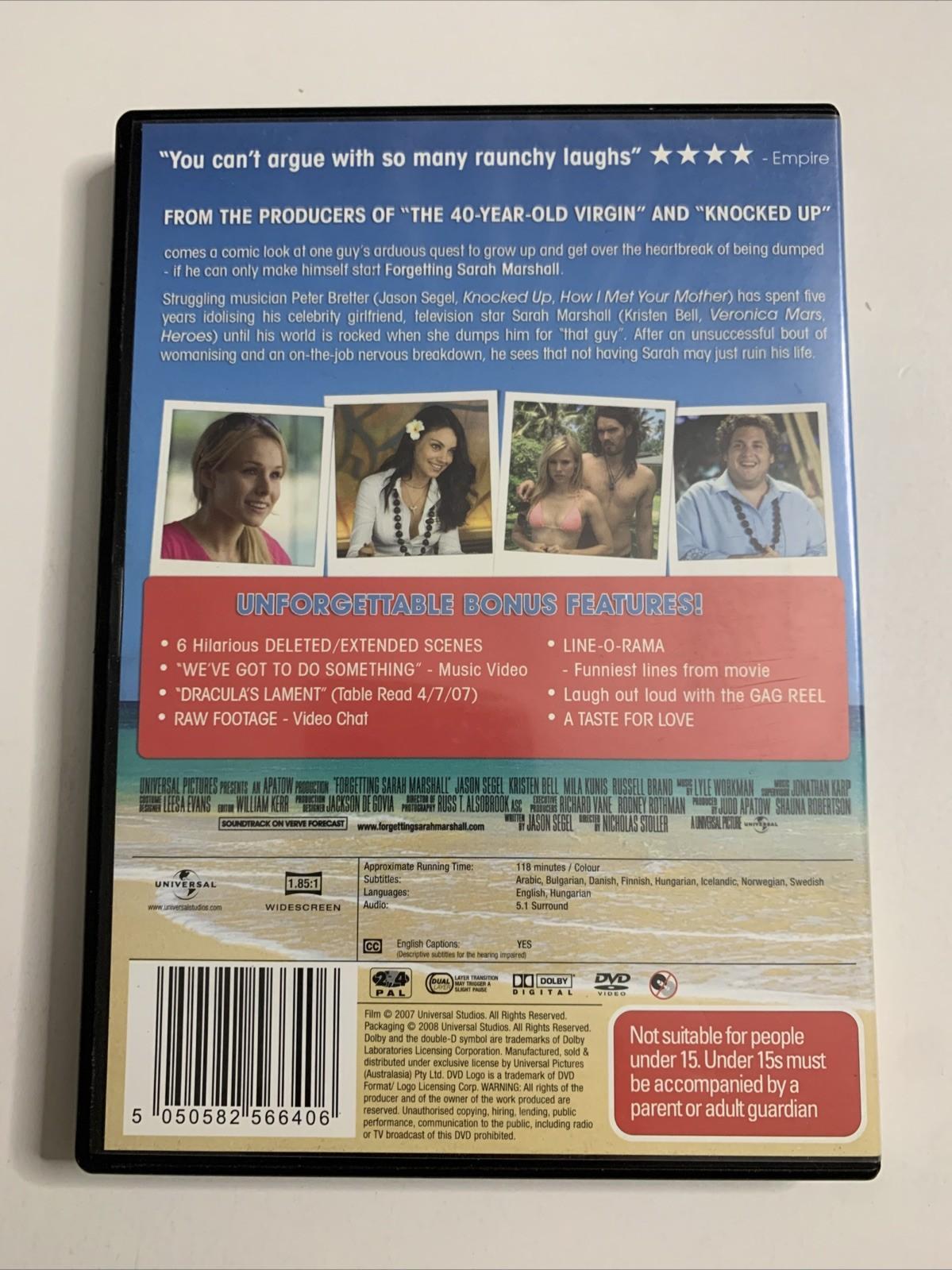 Forgetting Sarah Marshall (DVD, 2008) Jason Segel, Kristen Bell Region 4 &2