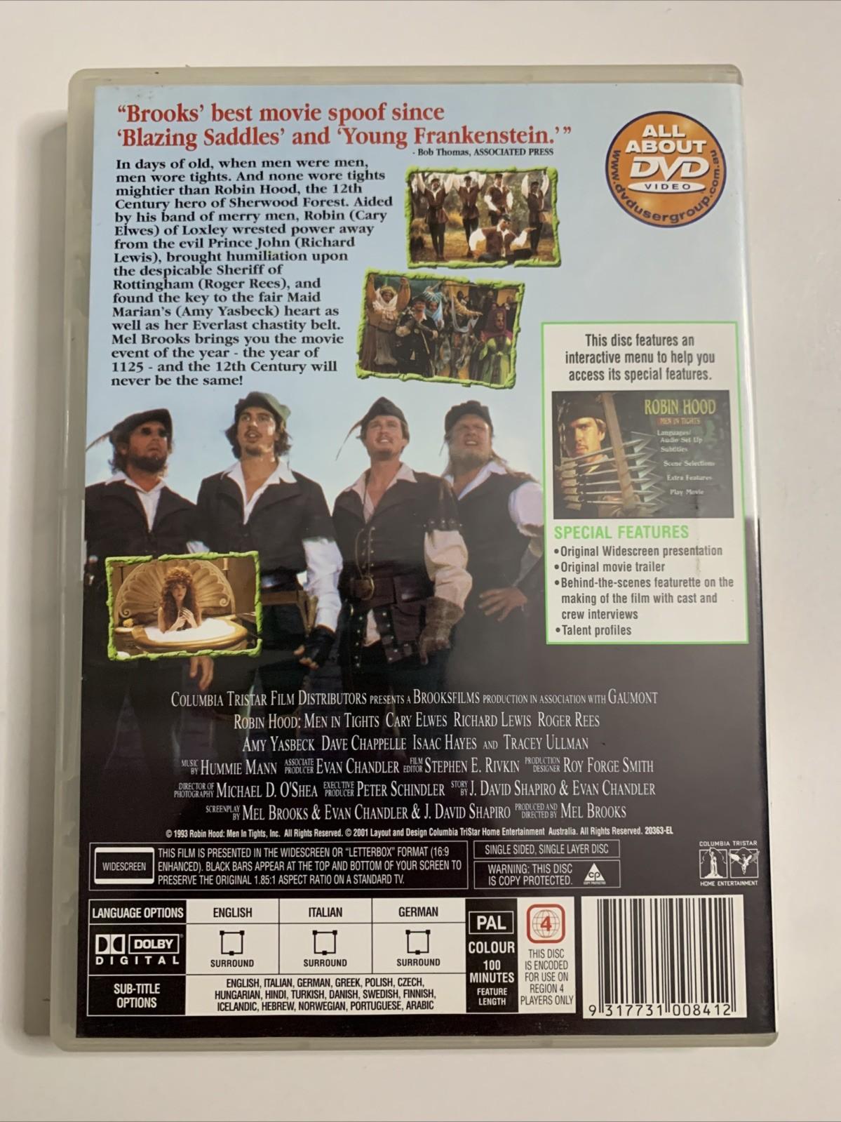Robin Hood Men In Tights (DVD, 1993) Dave Chappelle, Cary Elwes Region 4