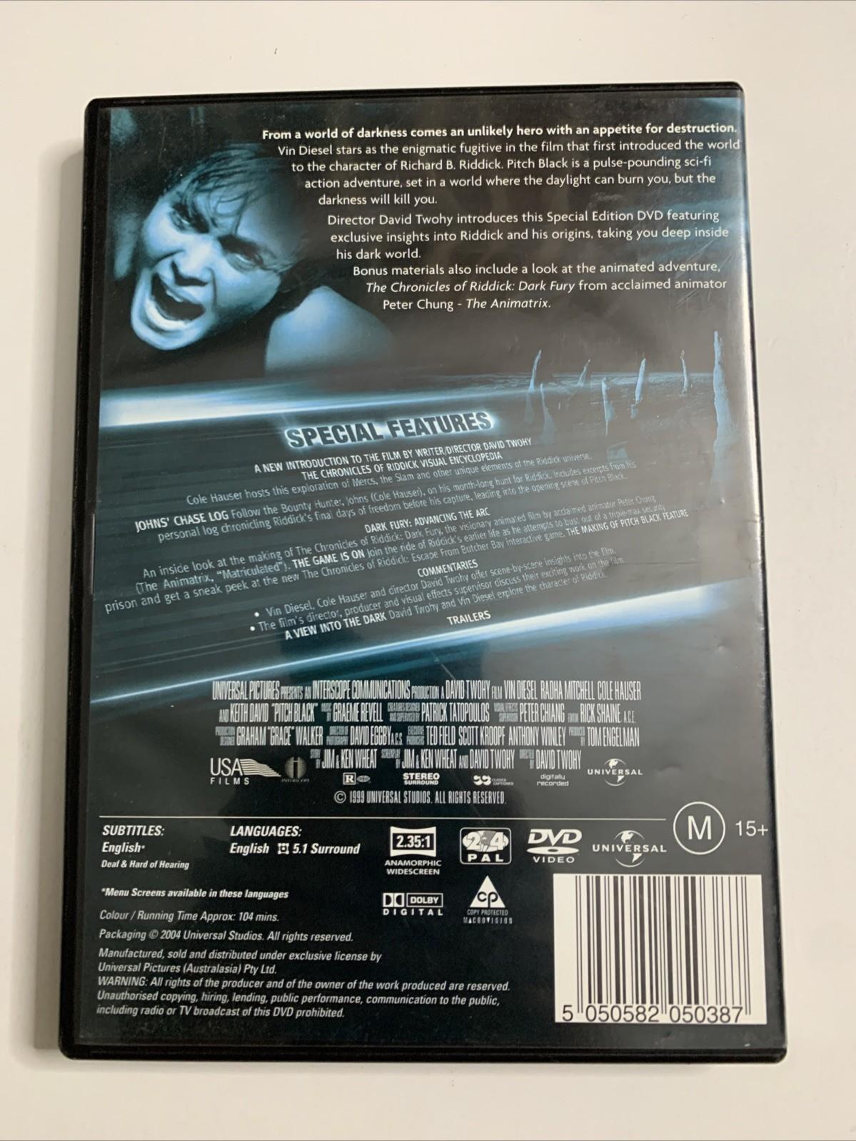 Pitch Black (Special Edition, DVD, 2000) Vin Diesel Region 4 &2