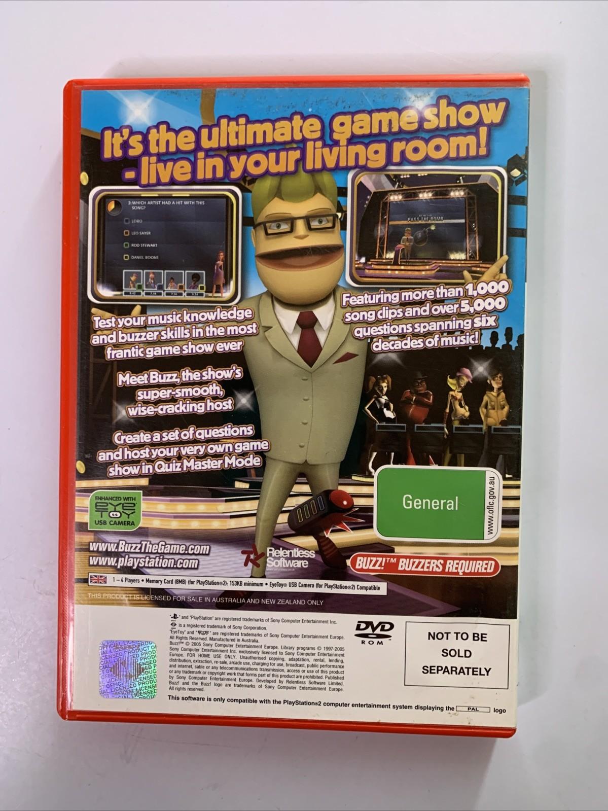 Buzz The Music Quiz with Buzz Controller Bundle PS2 PAL Game