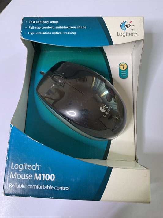 Logitech Mouse USB Wired Ambidextrous M100 *New Never Been Used*