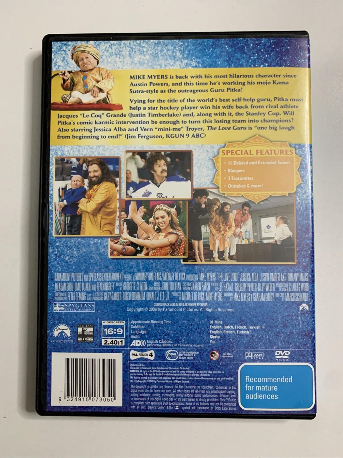 The Love Guru (DVD, 2008) Justin Timberlake, Kanye West, Mike Myers Region 4