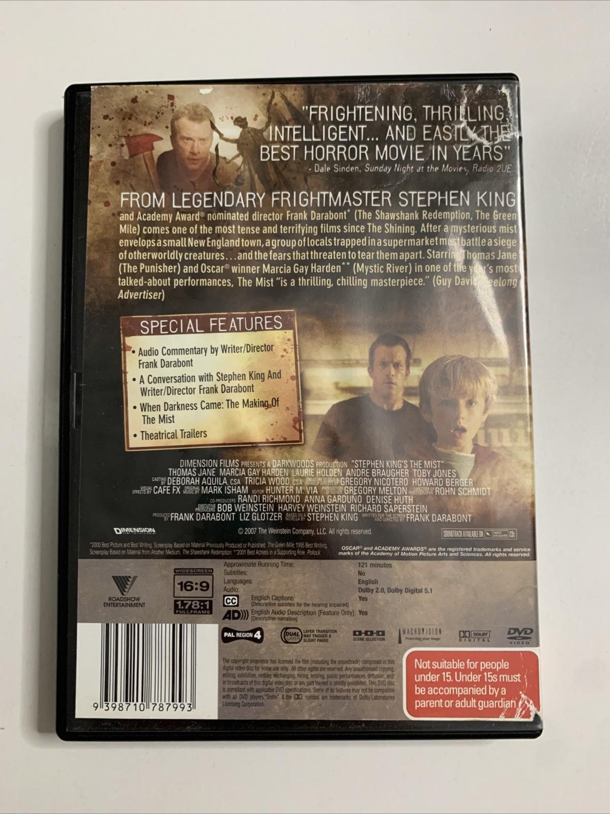 The Mist (DVD, 2007) Thomas Jane, William Sadler, Marcia Gay Harden Region 4