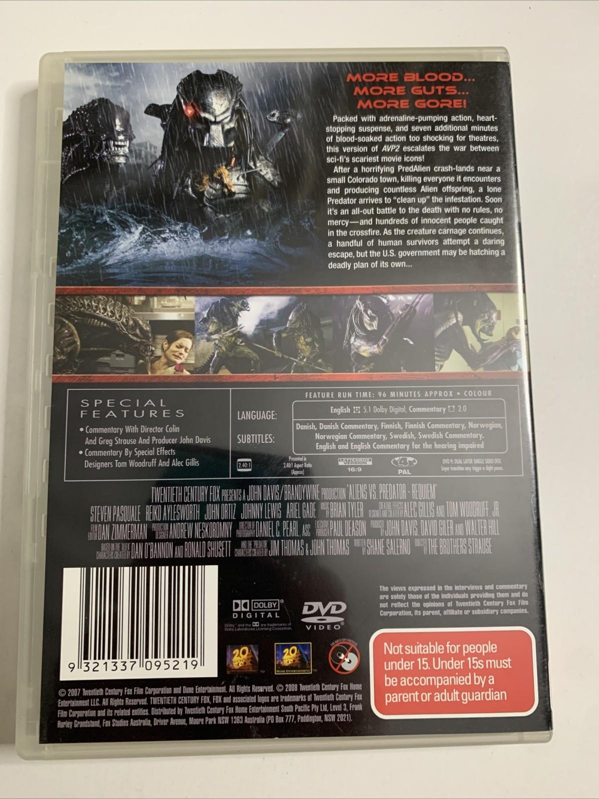 Alien Vs Predator 2: Requiem Uncut (DVD, 2007) Region 4