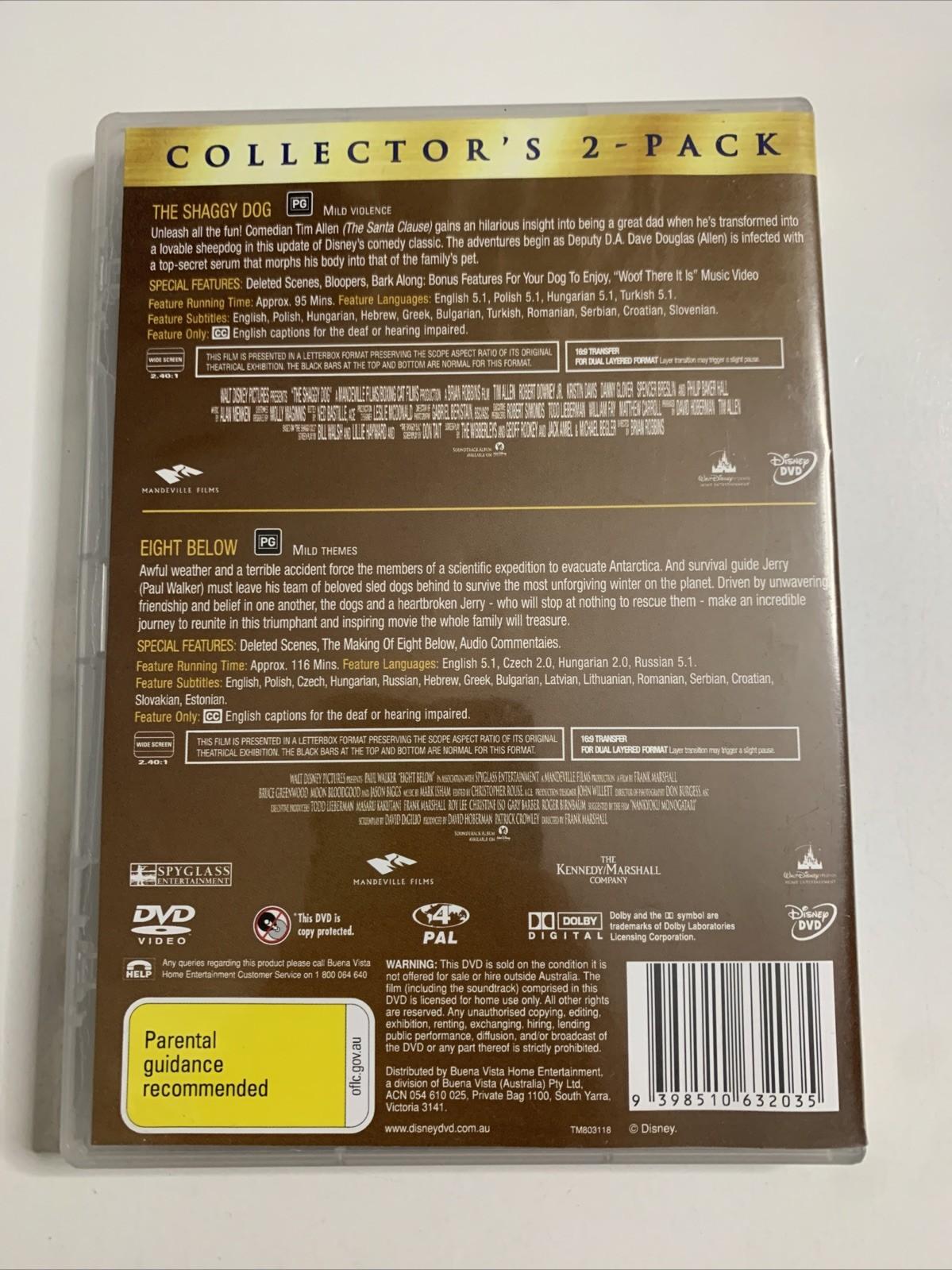 The Shaggy Dog / Eight Below (DVD, 2006) Disney Film Region 4