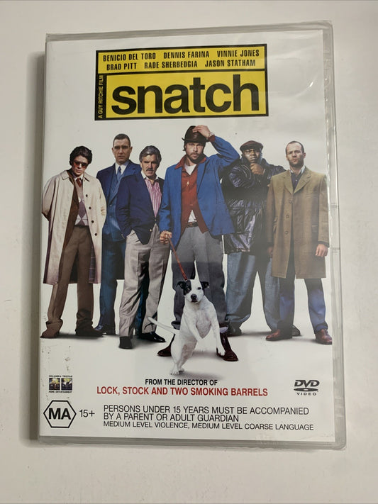 Snatch (DVD, 2000) Benicio Del Toro, Brad Pitt Region 4 NEW Sealed