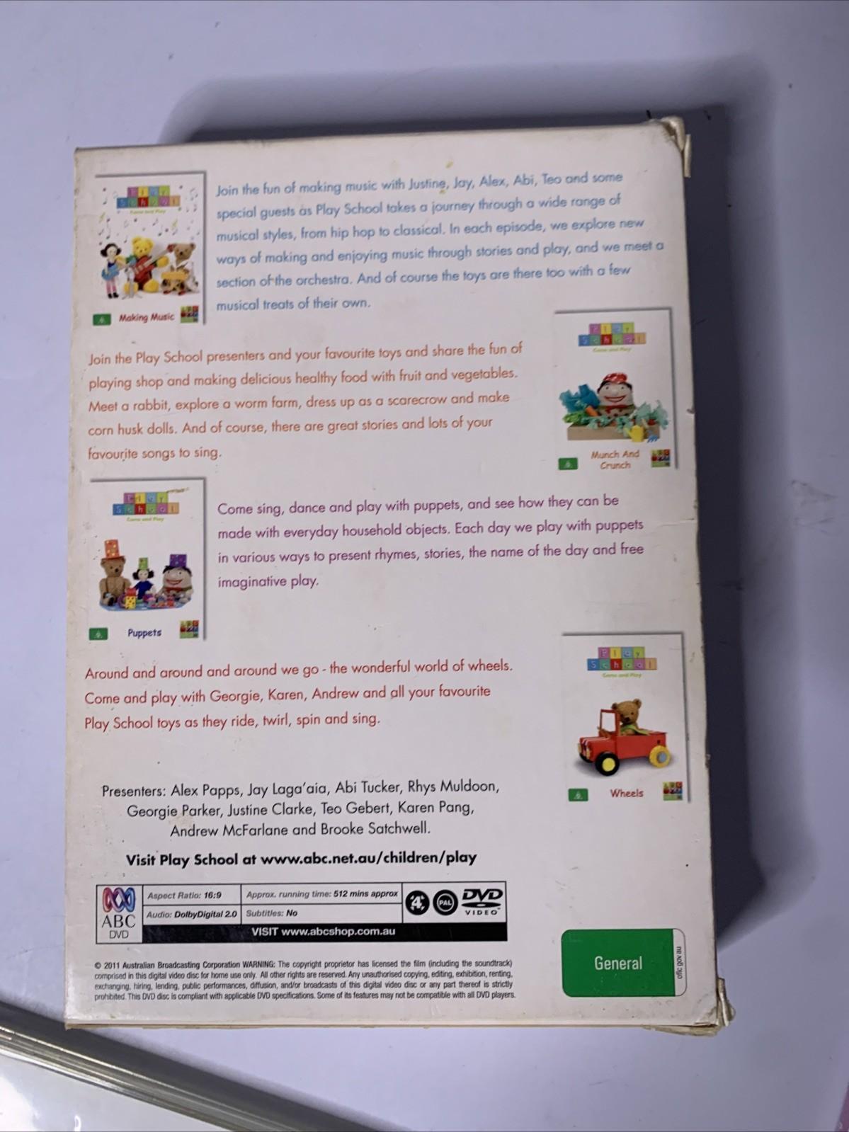Play School Come And Play Box Set (DVD, 2011, 4-Disc Set) ABC Kids Reg ...