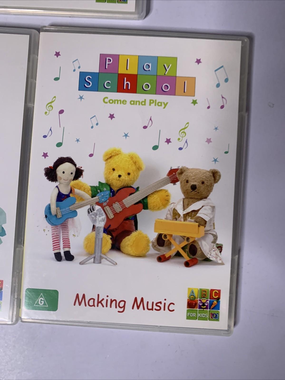 Play School Come And Play Box Set (DVD, 2011, 4-Disc Set) ABC Kids Reg ...