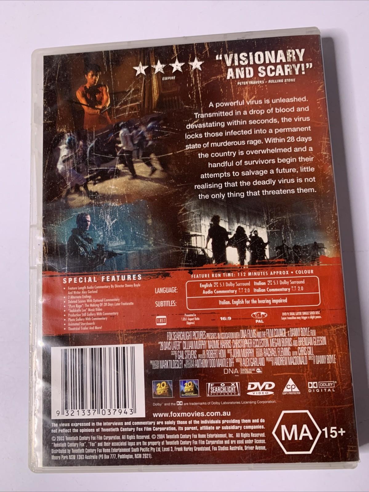 28 Days Later (DVD, 2002) Horror Christopher Eccleston, Brendan Gleeson Region 4