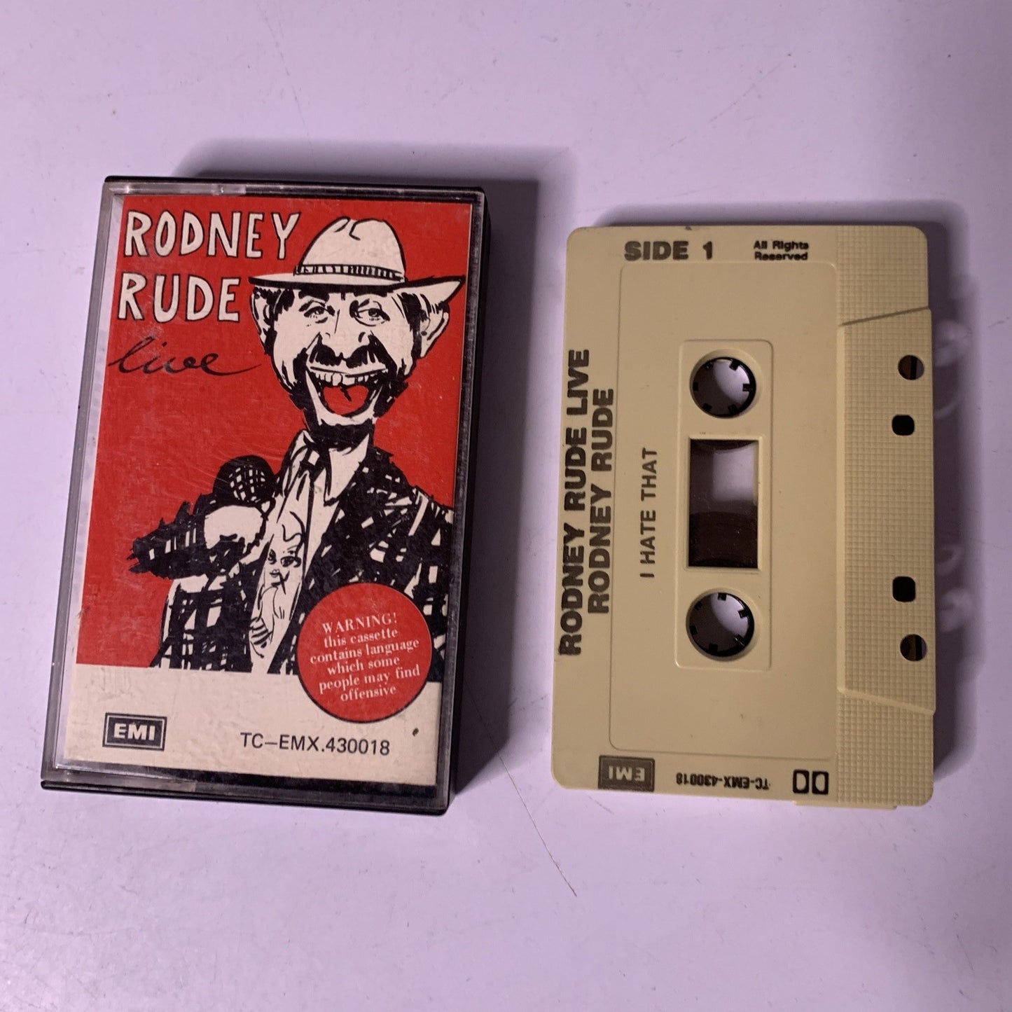 Rodney Rude – Live! (Cassette, 1984) Australia TC-EMX-430018