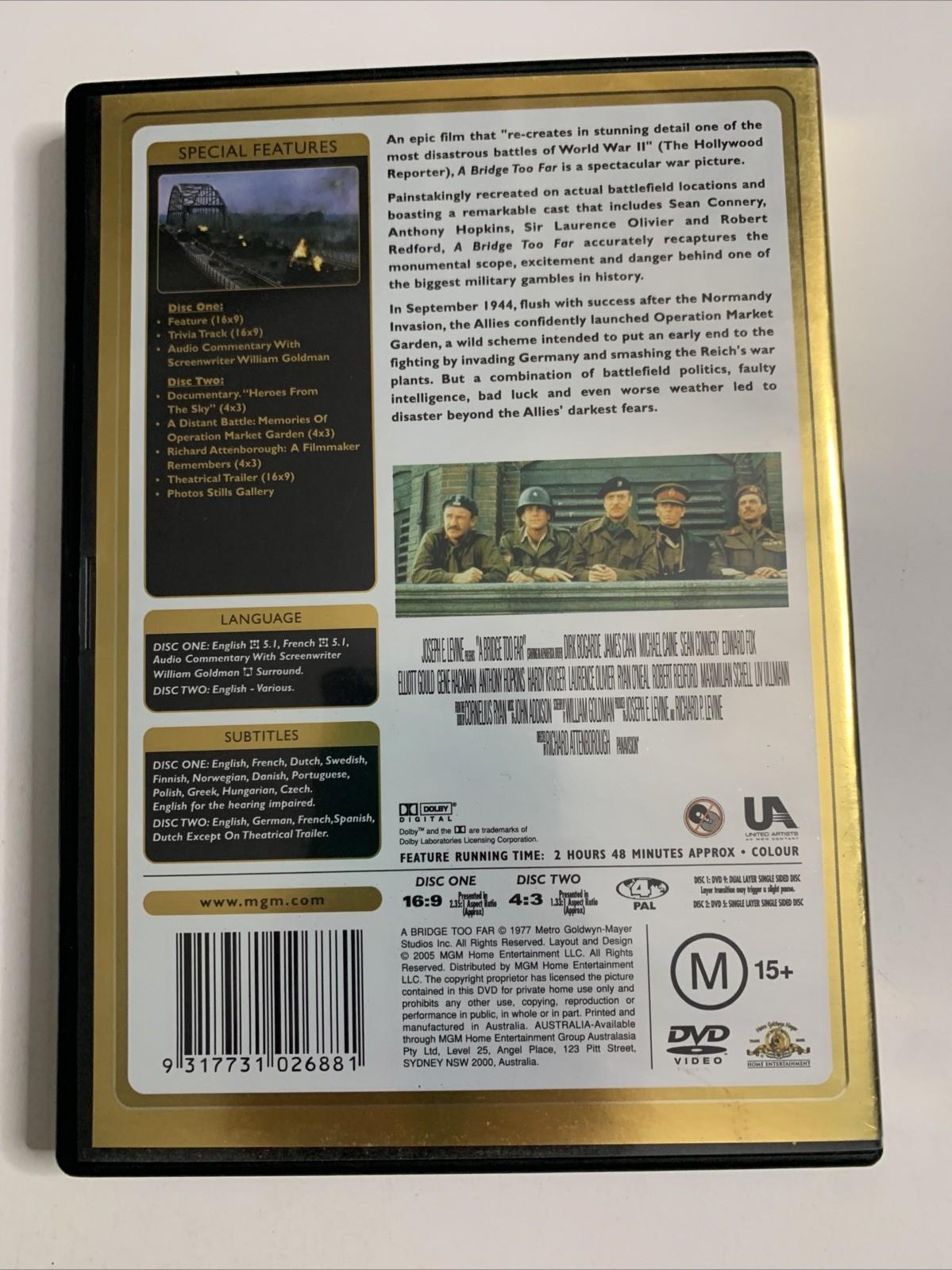 A Bridge Too Far (Gold Edition, DVD, 1977) Sean Connery, Robert Redford Region 4