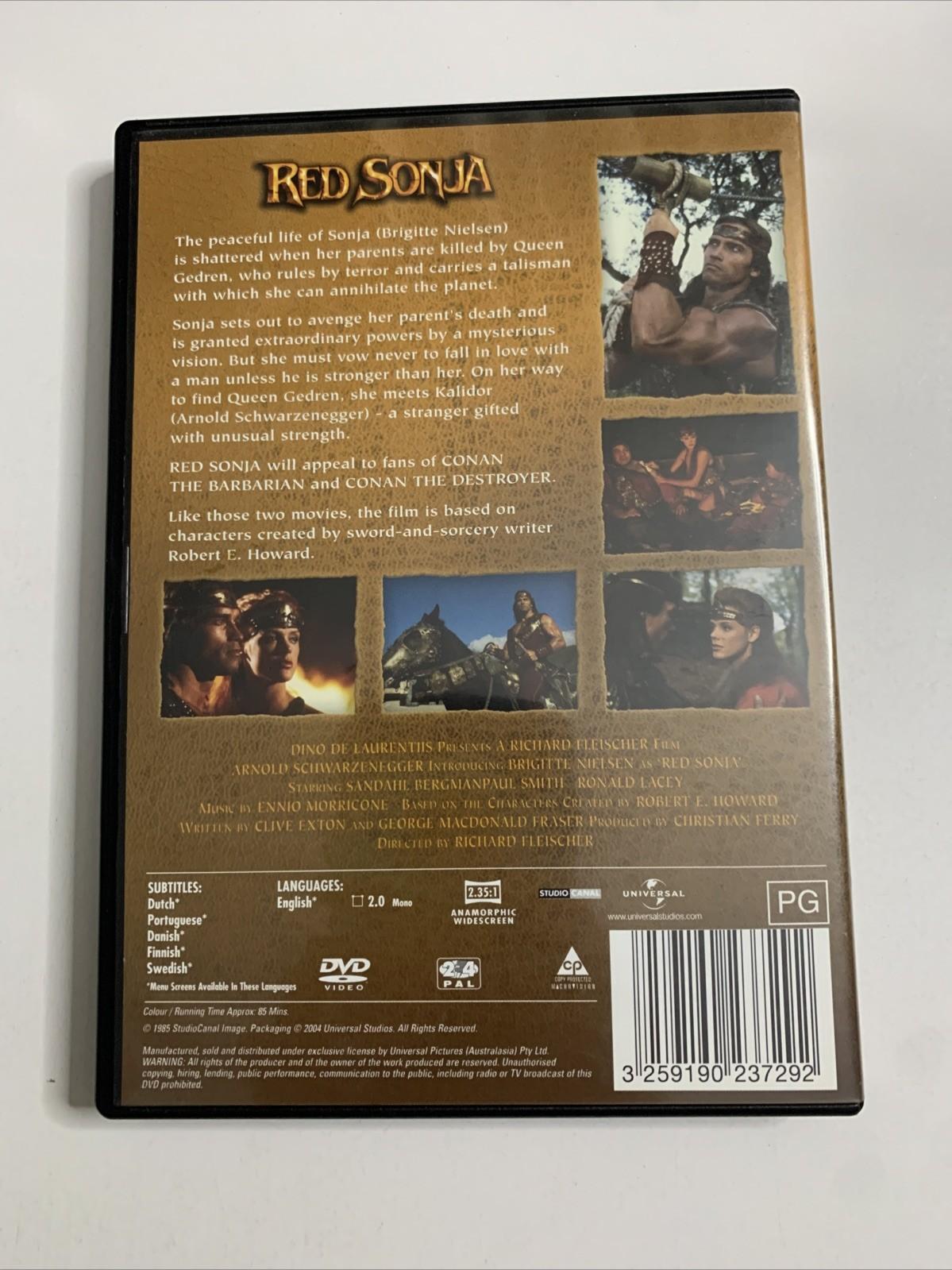 Red Sonja (DVD, 1985) Brigitte Nielsen, Arnold Schwarzenegger  Region 4 &2