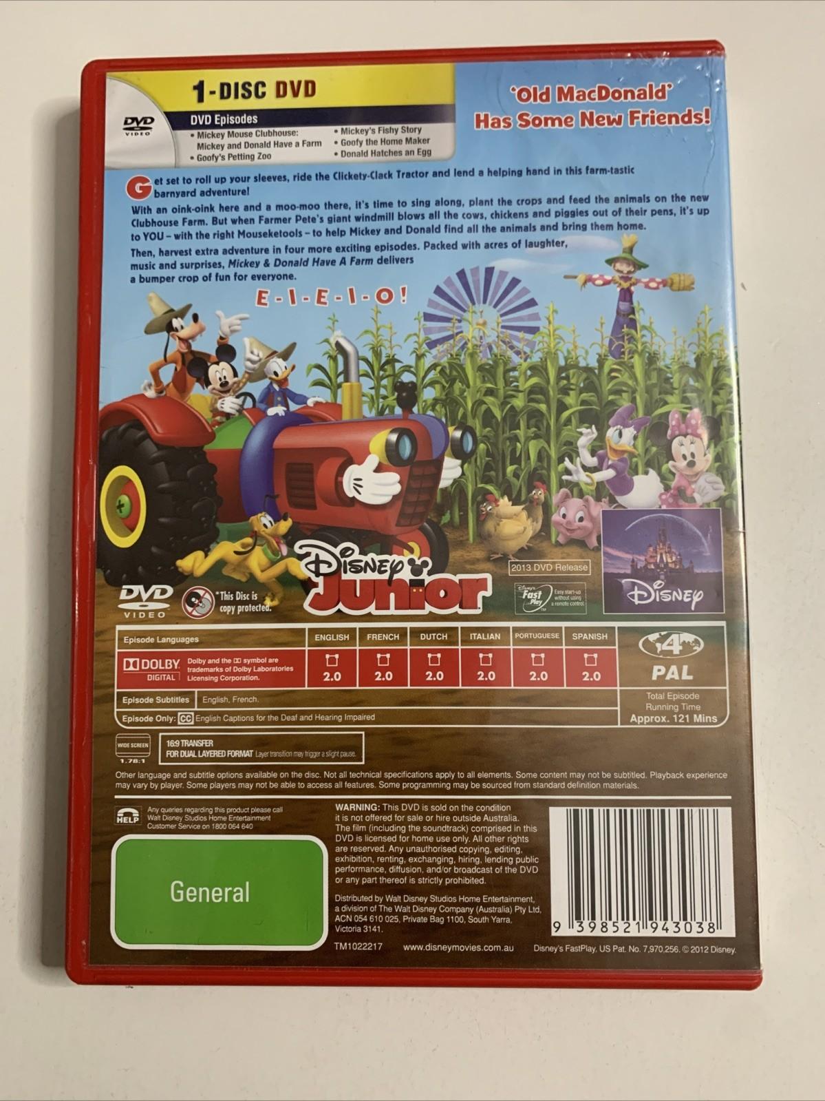 Mickey Mouse Clubhouse: Mickey & Donald Have A Farm (DVD, 2012) Disney Region 4