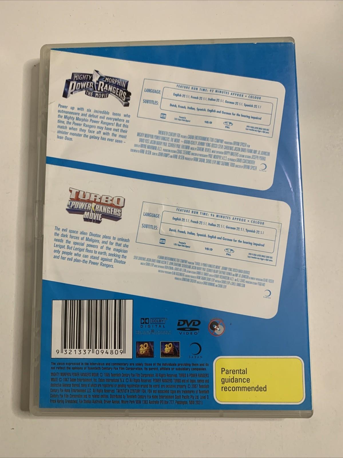 Mighty Morphin Power Rangers Movie + Turbo Power Rangers Movie (DVD) Region 4