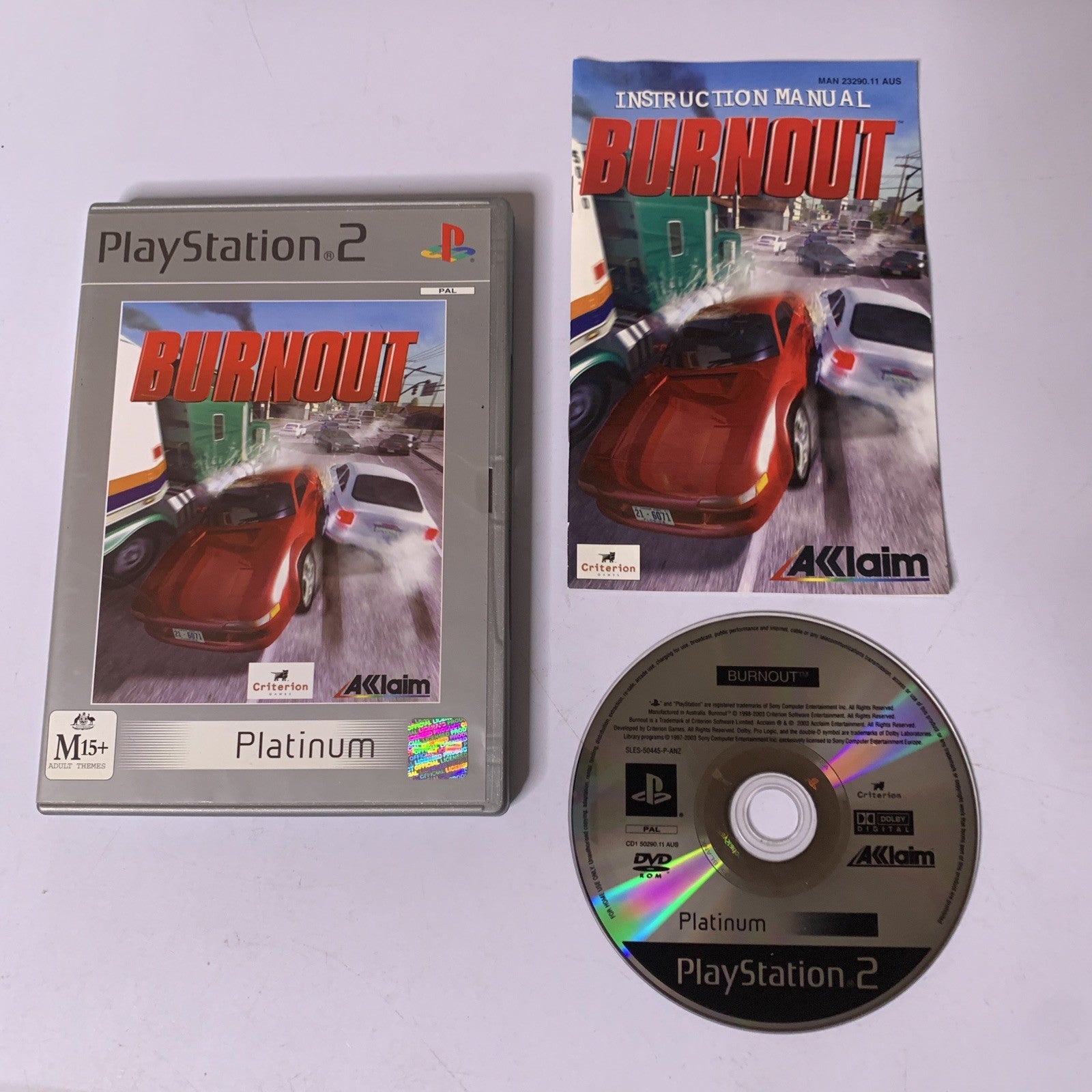 Burnout PS2 Sony PlayStation 2 PAL 2002 Car Racing Game Complete ...