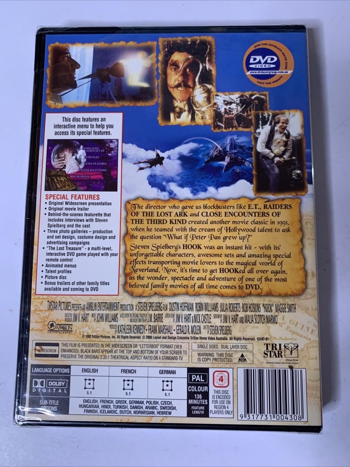 Hook (DVD, 1991) Robin Williams, Dustin Hoffman Region 4 NEW