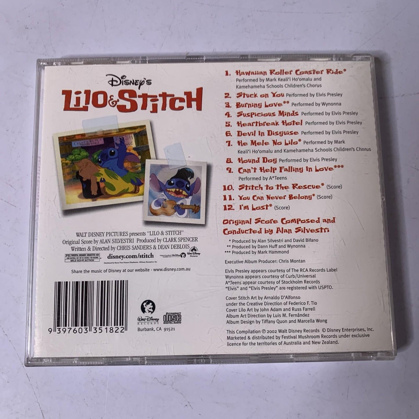 Lilo & Stitch OST Original Film Soundtrack (CD, 2002)