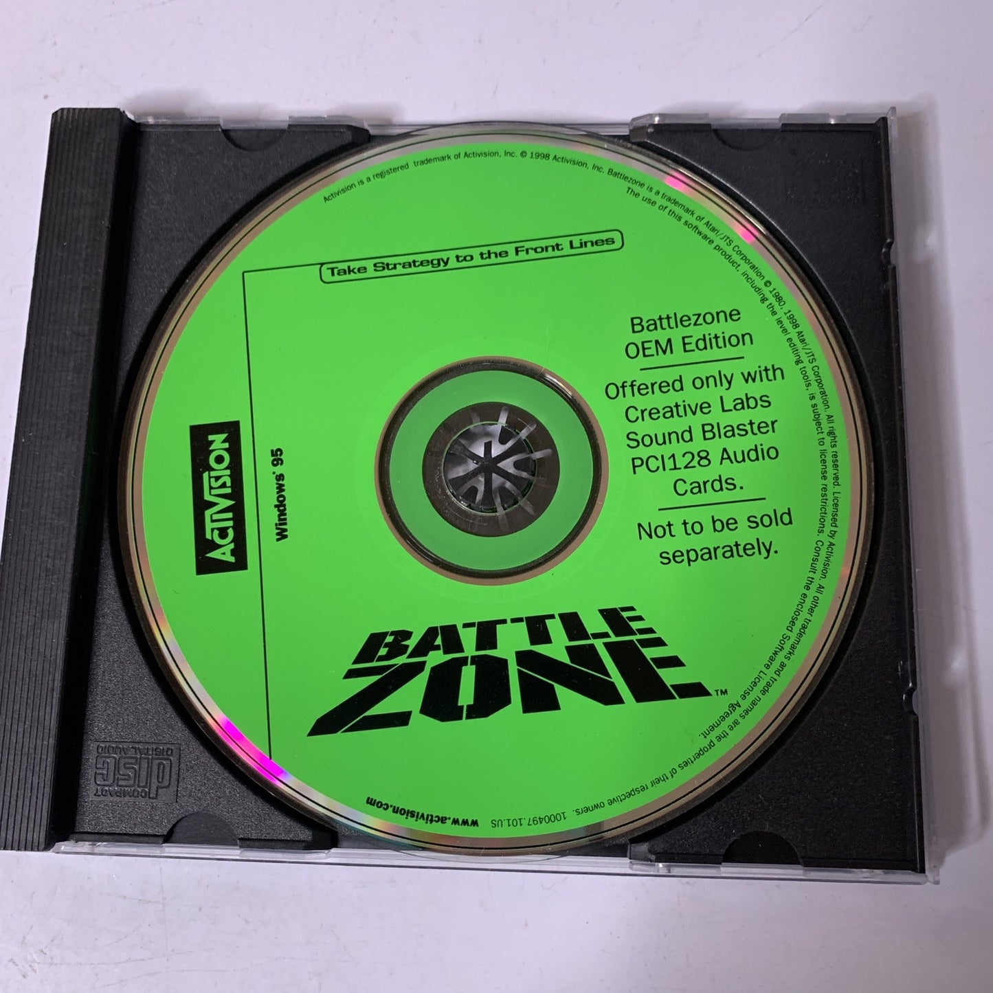 Battlezone PC CD-ROM First-Person Shooter Real-time Strategy 1998 Game