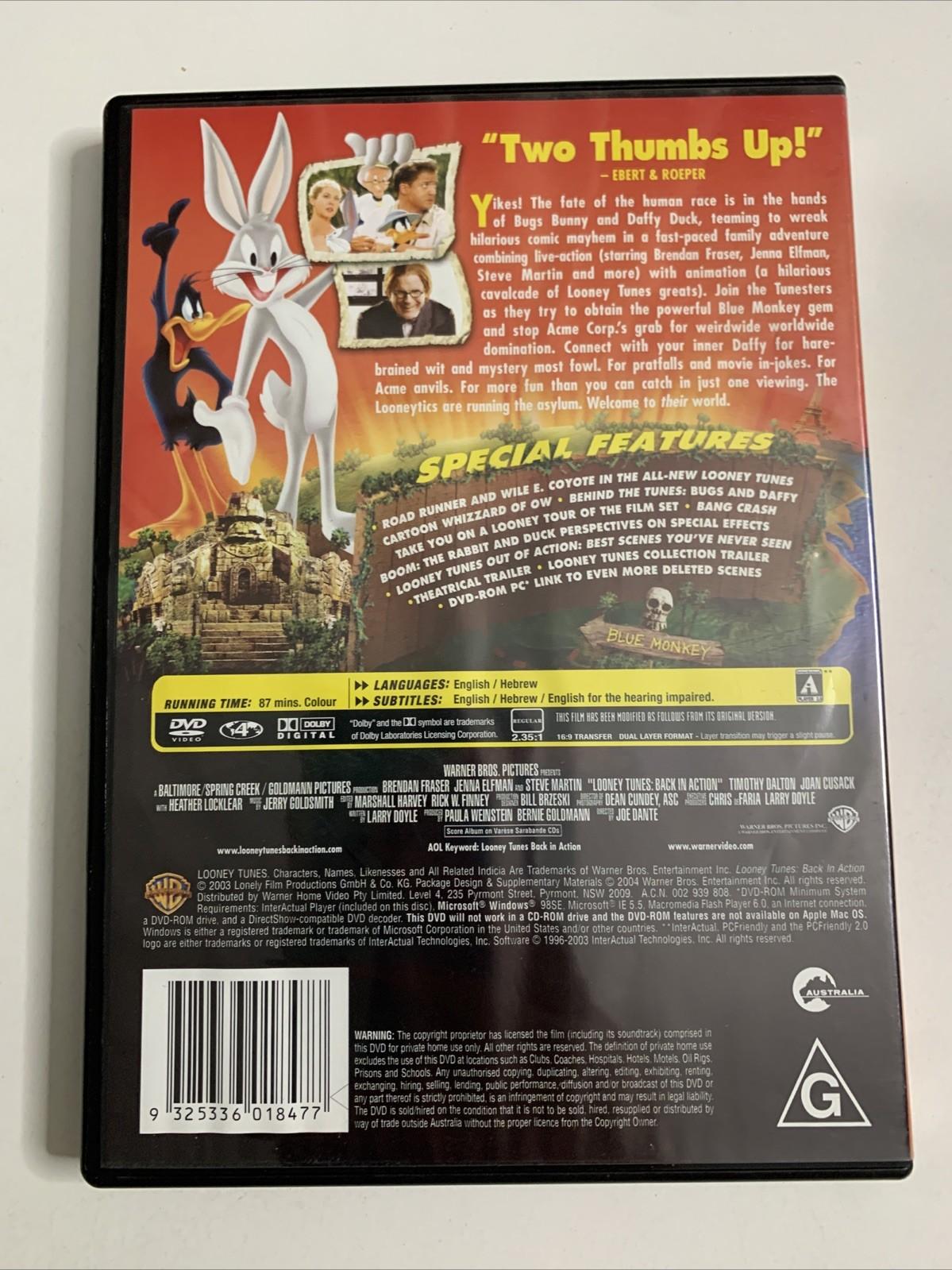 Looney Tunes: Back in Action (DVD, 2003) Brendan Fraser, Steve Martin Region 4