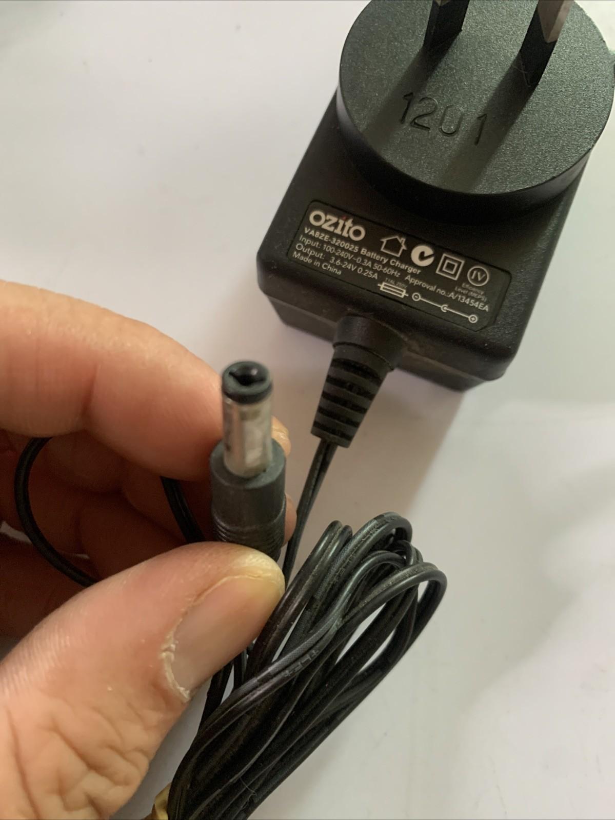 Genuine Ozito VA8ZE-320025 Battery Charger 3.6-24V 0.25A Power Supply