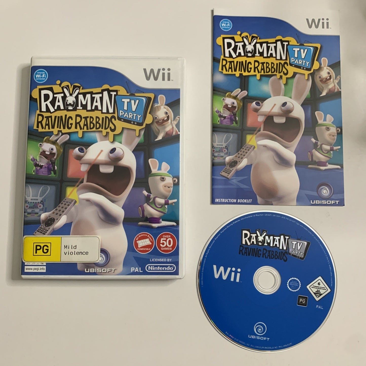 Rayman Raving Rabbids: TV Party 2008 Nintendo Wii PAL Game Complete