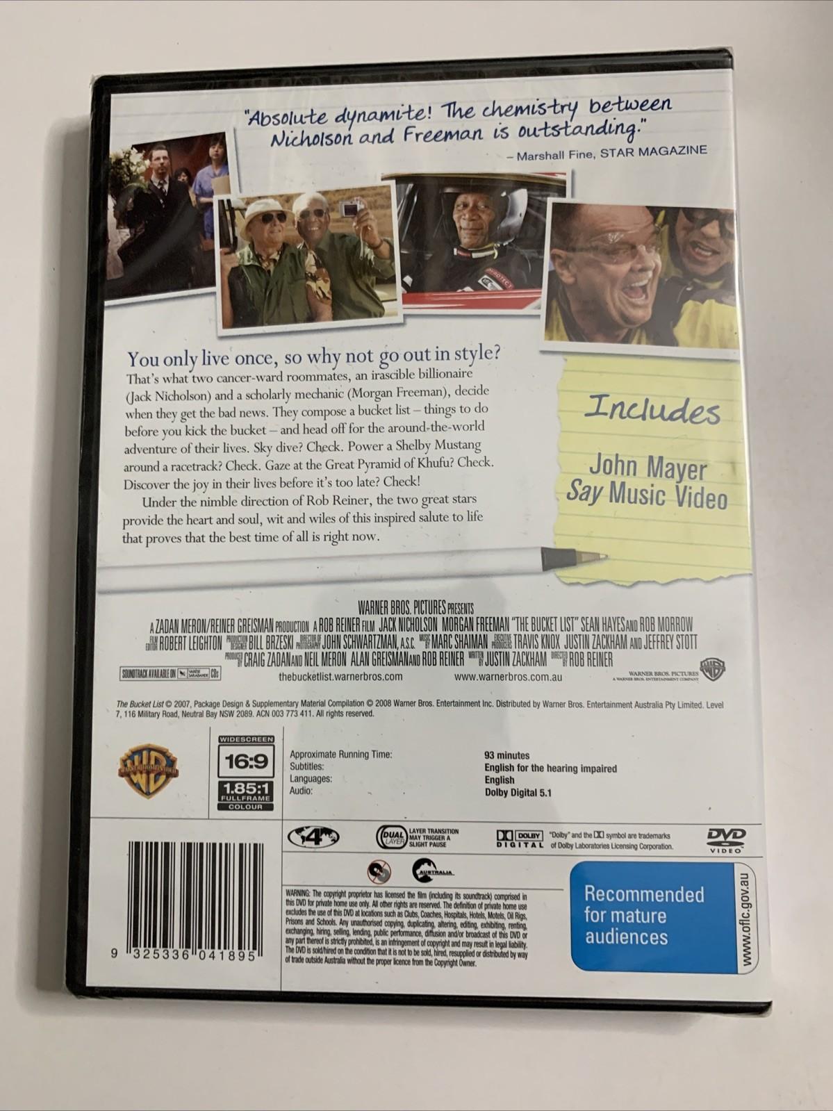 The Bucket List (DVD, 2007) Morgan Freeman, Jack Nicholson Region 4 NEW Sealed