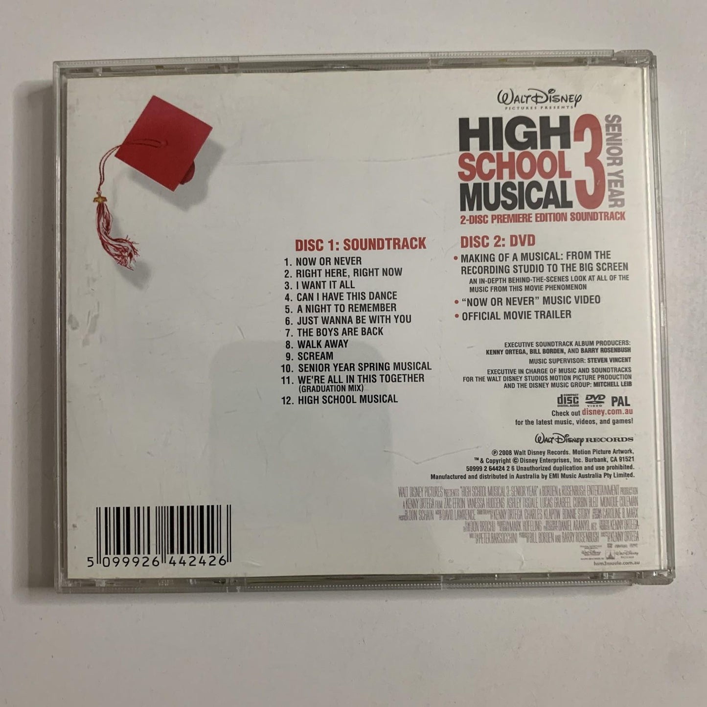 High School Musical 3 : Senior Year 2-Disc Premiere Soundtrack (CD + DVD, 2008)