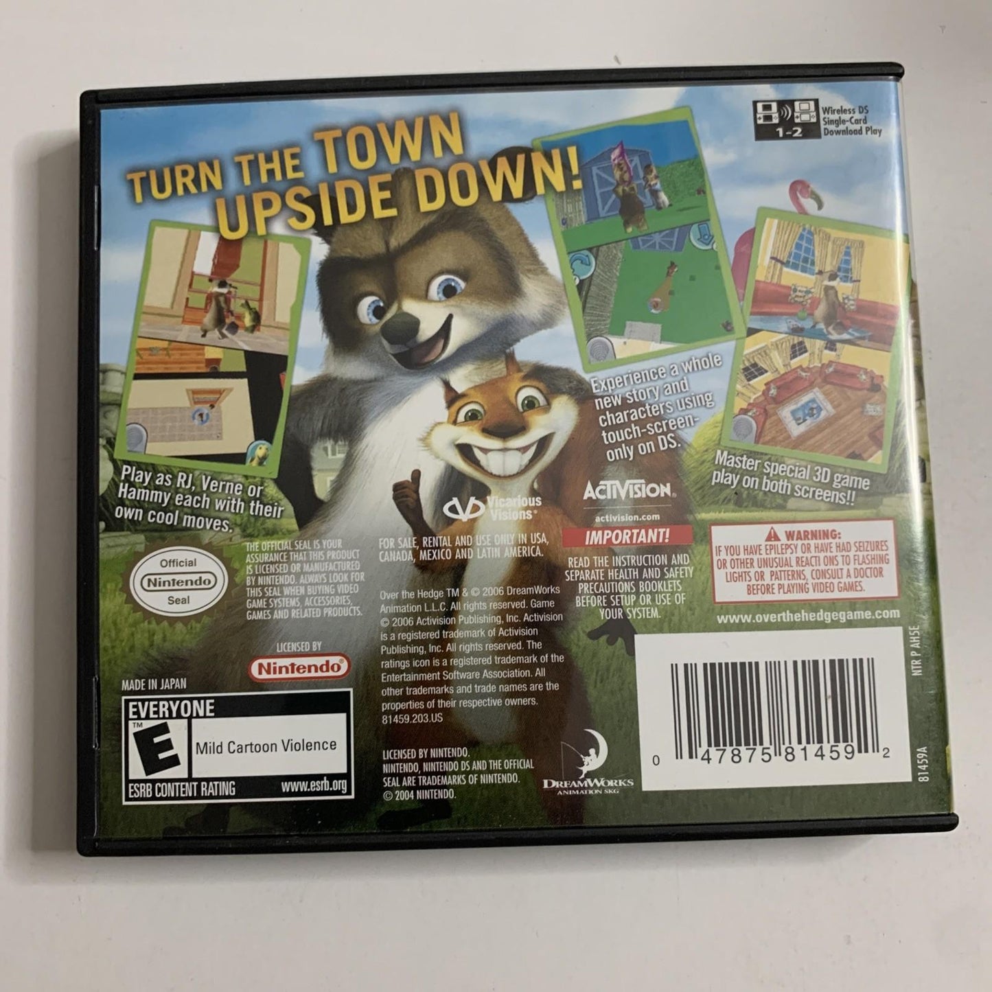 Over The Hedge NDS Nintendo DS 2006 Game