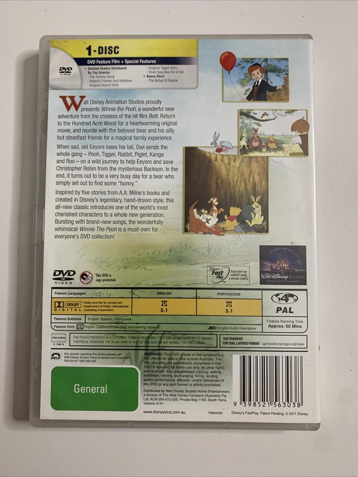 Disney Winnie The Pooh Movie (DVD, 2011) Animation Region 4