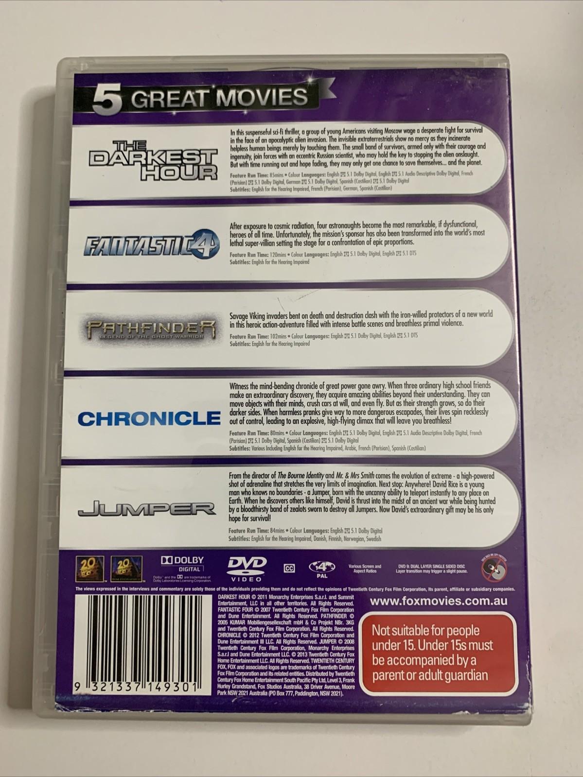 The Darkest Hour / Fantastic 4 / Pathfinder / Chronicle / Jumper (DVD) Region 4