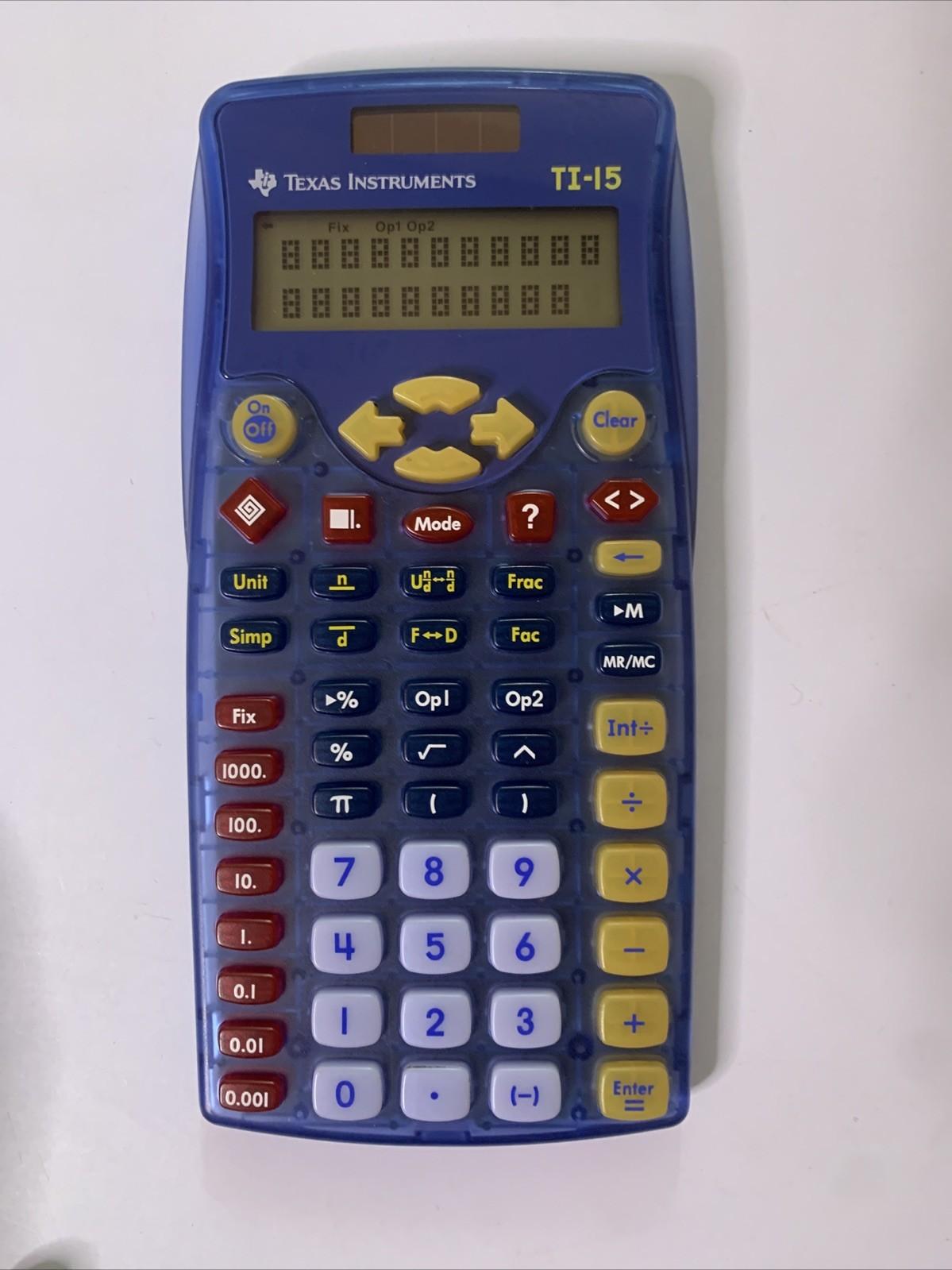 Texas Instruments TI-15 Explorer Calculator Solar With Cover