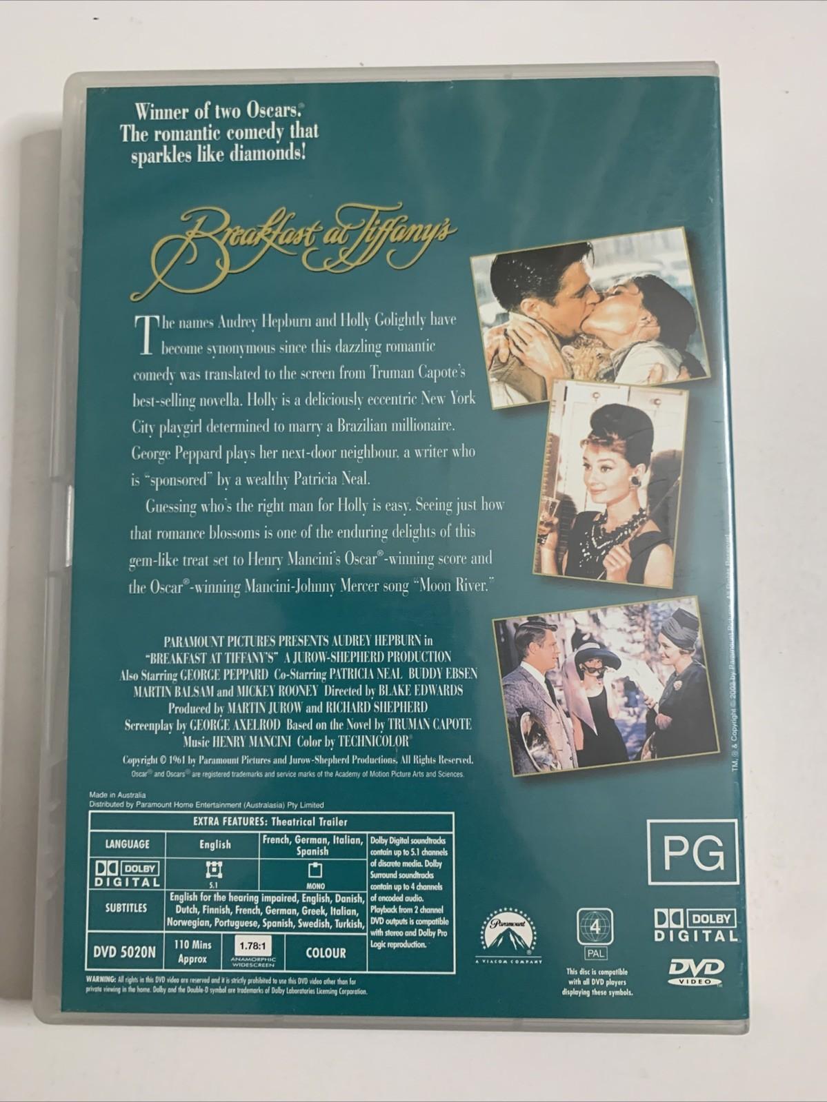 Breakfast At Tiffany's (Anniversary Edition, DVD, 1961) Audrey Hepburn Region 4