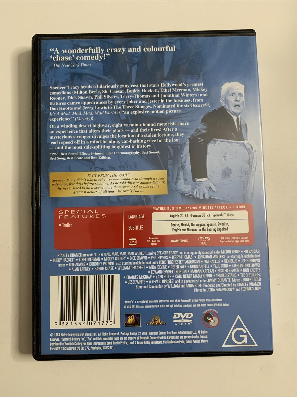 It's A Mad, Mad, Mad, Mad World (DVD, 1963) Spencer Tracy Region 4