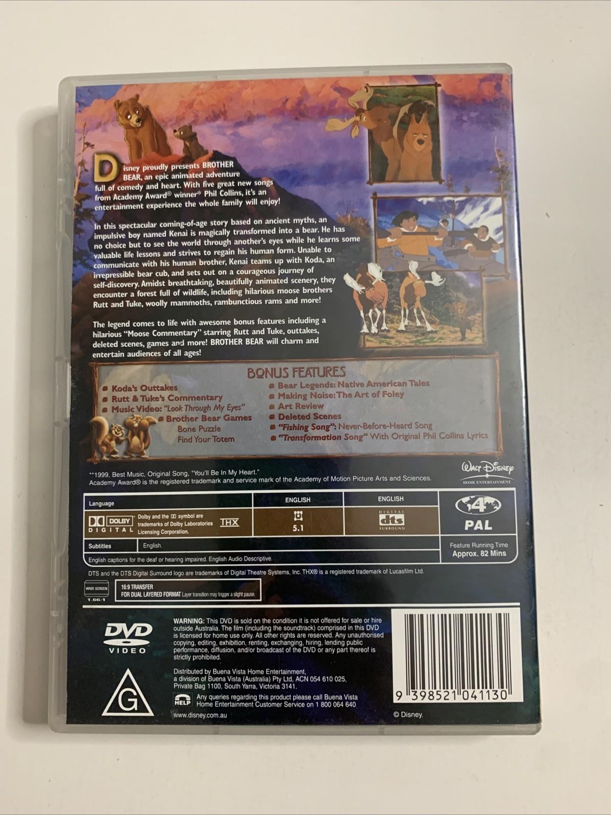 Brother Bear (DVD, 2003) Walt Disney Animated Film Region 4