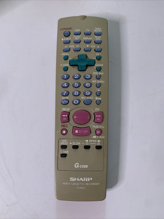 Genuine Sharp G1196AJ Remote Control For Sharp VCR Player