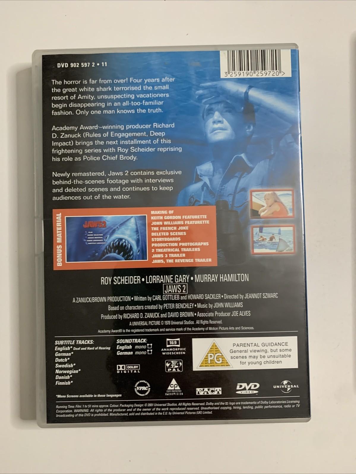 Jaws 2 + Jaws Revenge (DVD, 1978) Region 4