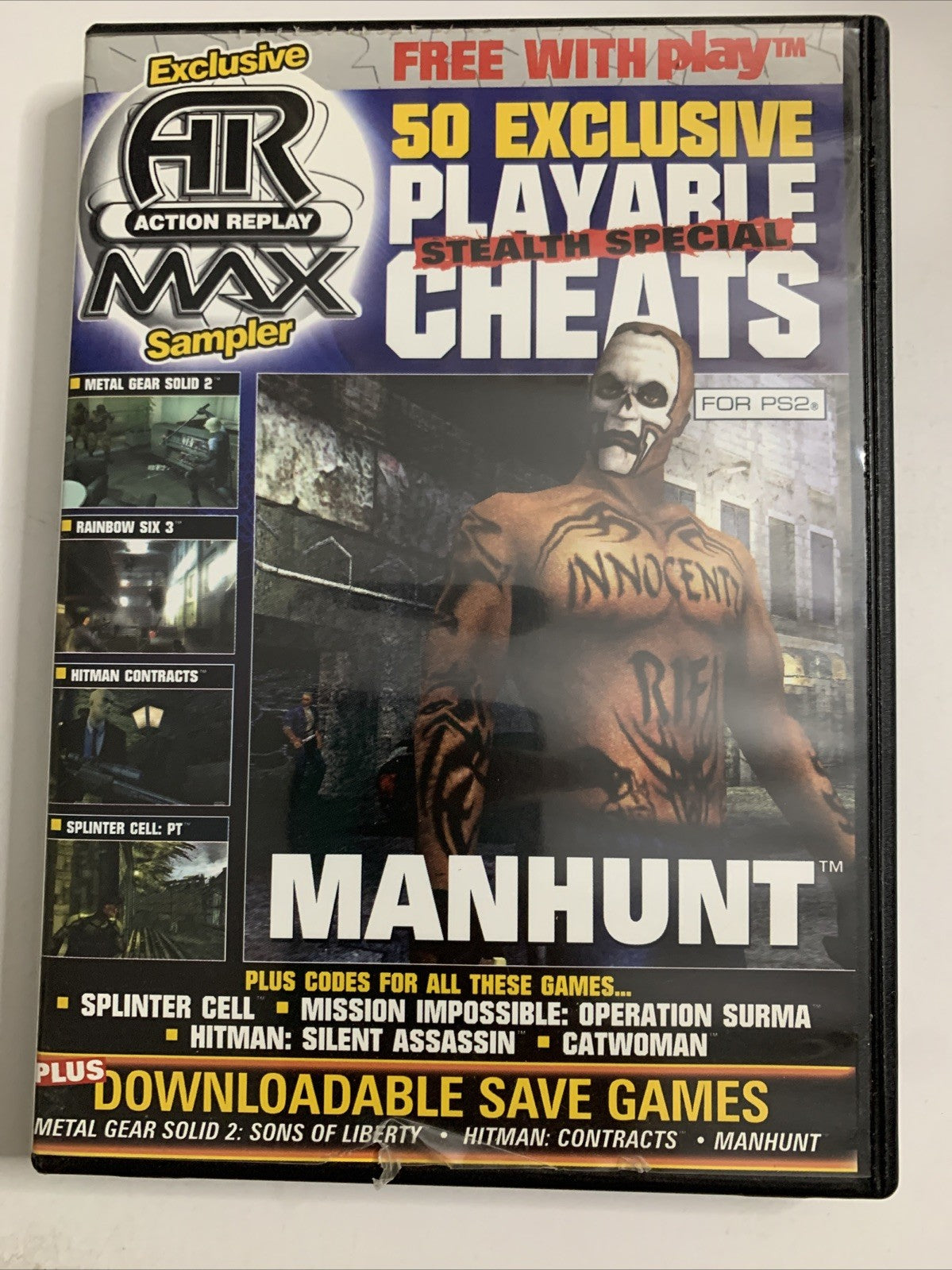 Action Replay Max Sampler PS2 PlayStation 2 PAL 50 Cheat Codes