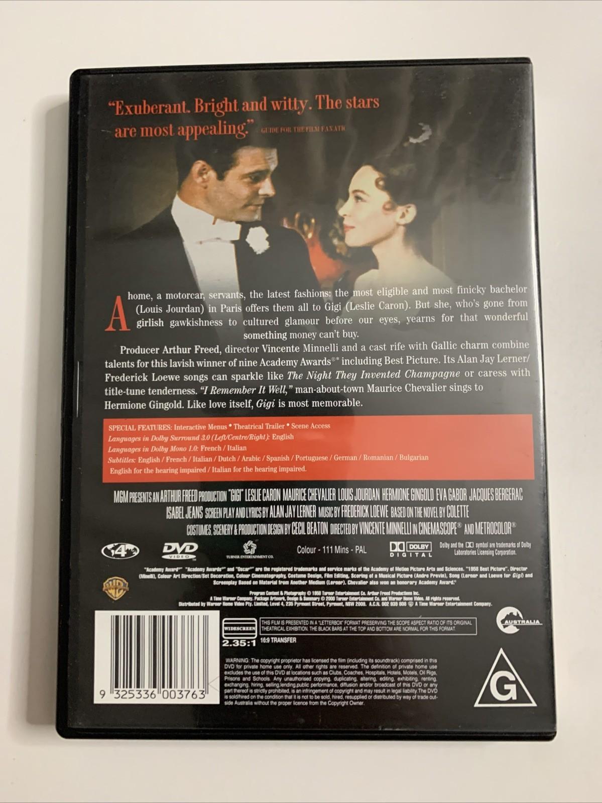 Gigi (DVD, 1958) Maurice Chevalier, Louis Jourdan, Leslie Caron Region 4