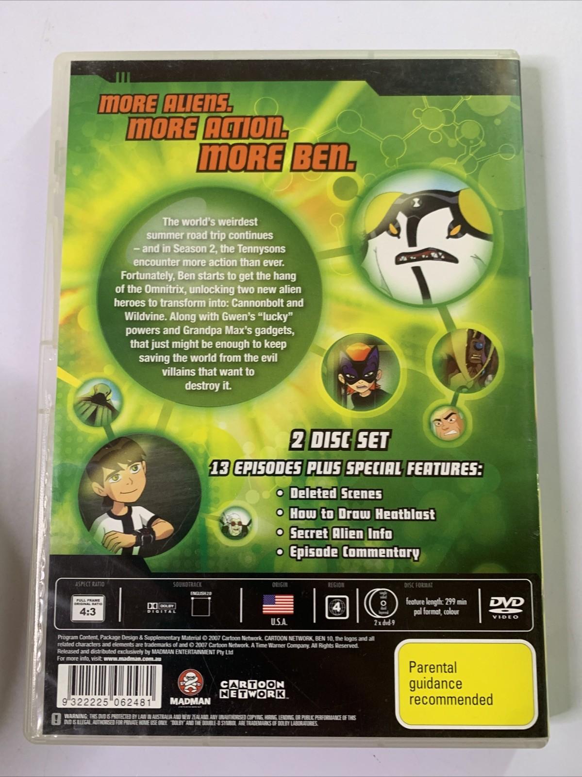 Ben 10 : Season 2 (DVD, 2006) 2-Disc Animation Madman Region 4