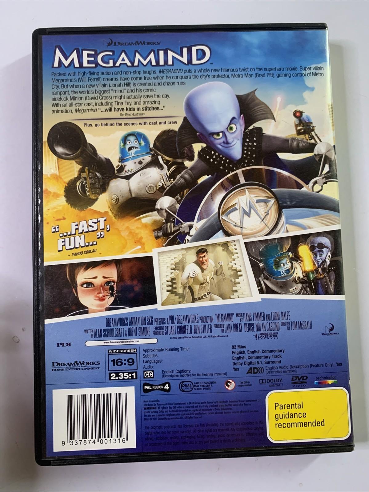 Megamind (DVD, 2010) Will Ferrell Dreamworks Animated Film Region 4