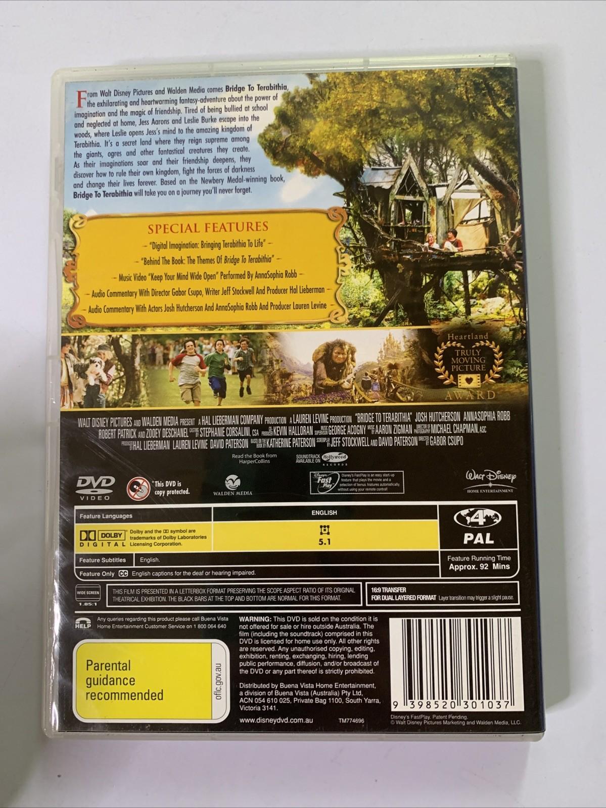 Bridge To Terabithia (DVD, 2007) Disney Film Region 4