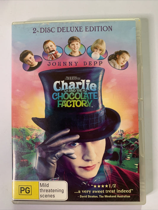 Charlie And The Chocolate Factory (Deluxe Edition,DVD, 2005) Johnny Depp Region4