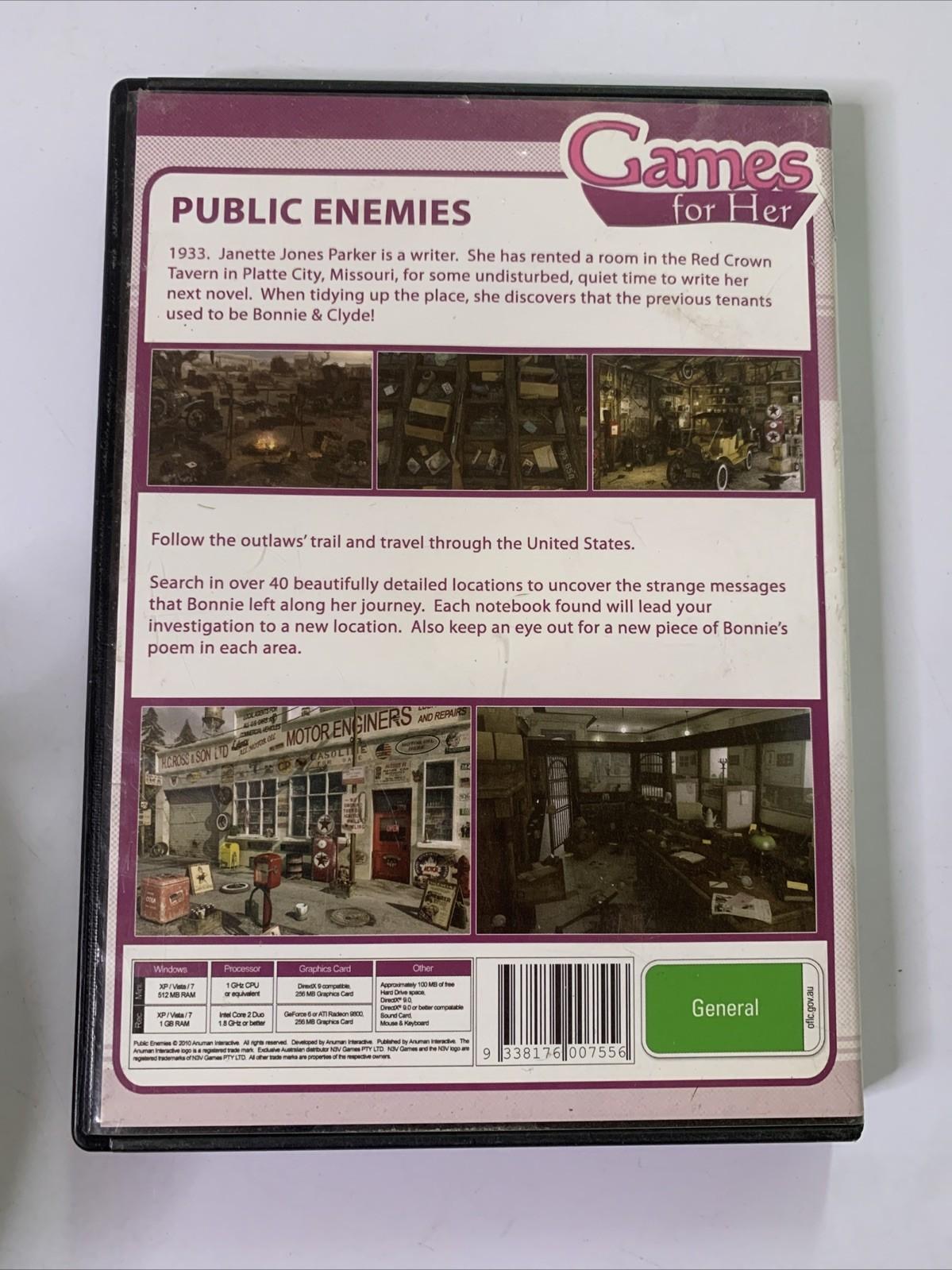 Public Enemies: Bonnie & Clyde PC Windows CD-ROM 2010 Hidden Object Game