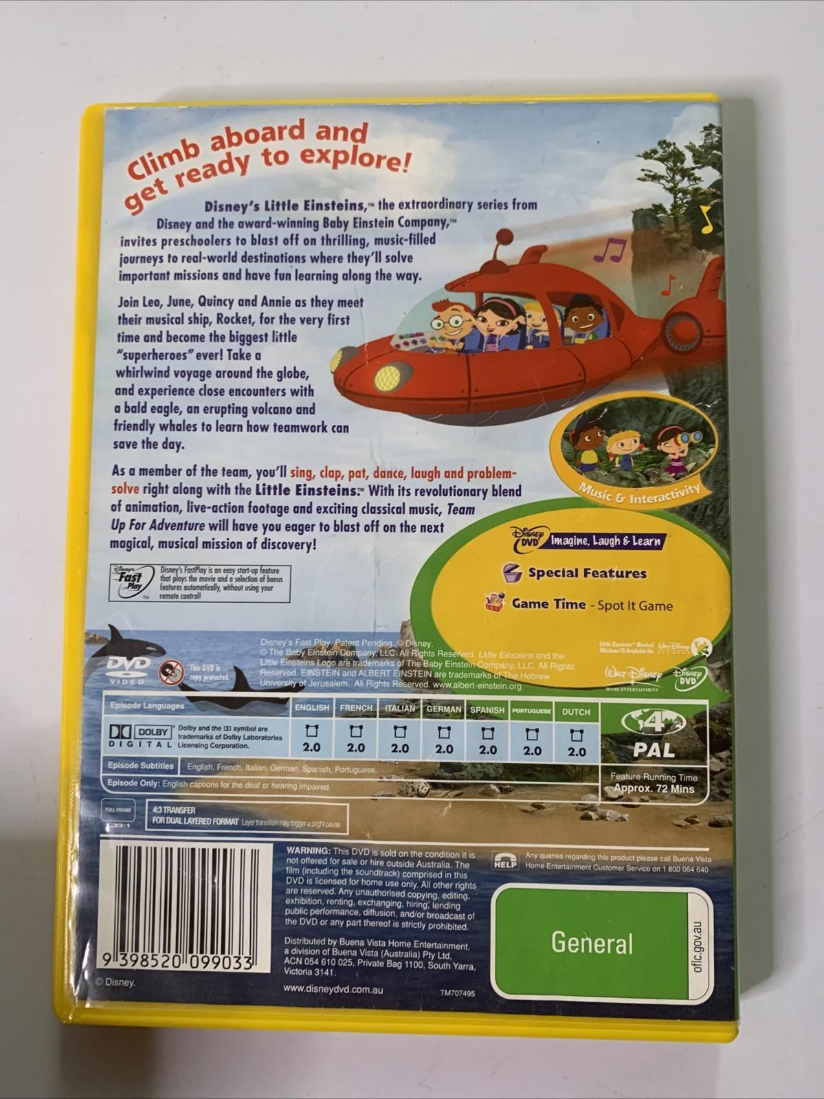 Little Einsteins : Team Up For Adventure (DVD, 2005) Disney Animation Region 4